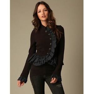 Free People Military Ruffle Jacket